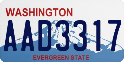 WA license plate AAD3317