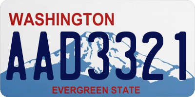 WA license plate AAD3321