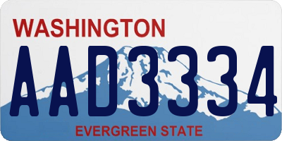 WA license plate AAD3334