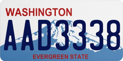 WA license plate AAD3338