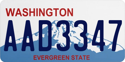 WA license plate AAD3347