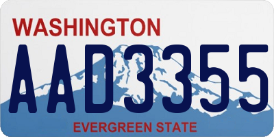 WA license plate AAD3355