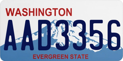 WA license plate AAD3356