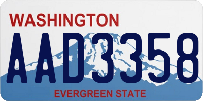 WA license plate AAD3358