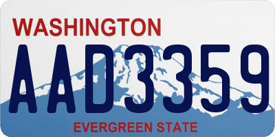 WA license plate AAD3359