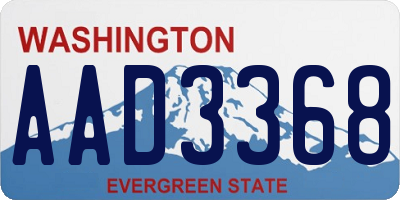 WA license plate AAD3368