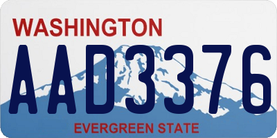 WA license plate AAD3376