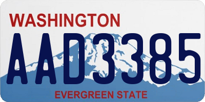 WA license plate AAD3385