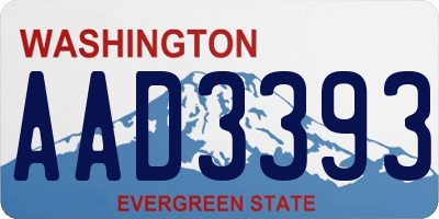 WA license plate AAD3393