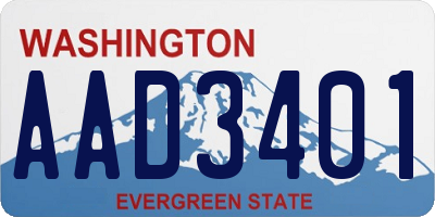 WA license plate AAD3401