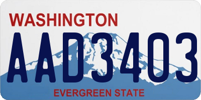 WA license plate AAD3403