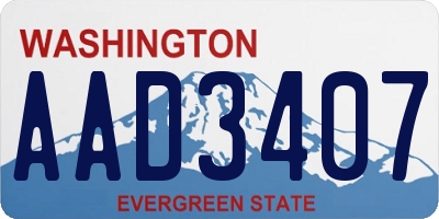 WA license plate AAD3407