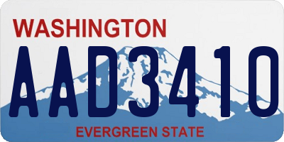 WA license plate AAD3410