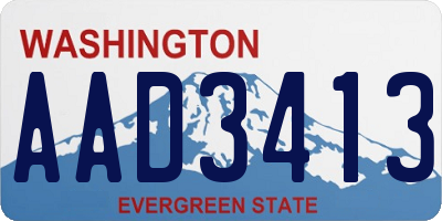 WA license plate AAD3413