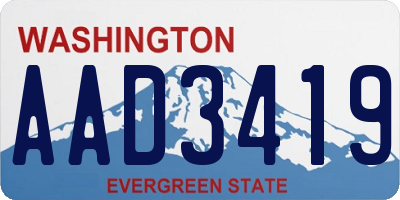 WA license plate AAD3419