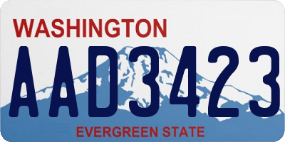 WA license plate AAD3423