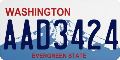 WA license plate AAD3424