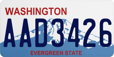 WA license plate AAD3426