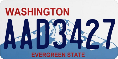 WA license plate AAD3427