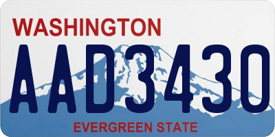WA license plate AAD3430