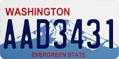 WA license plate AAD3431