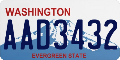 WA license plate AAD3432