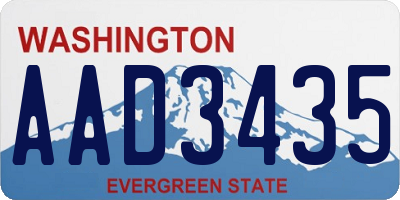 WA license plate AAD3435