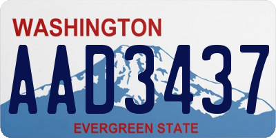 WA license plate AAD3437