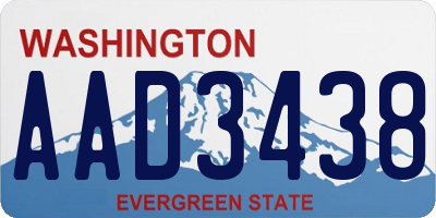 WA license plate AAD3438