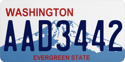 WA license plate AAD3442