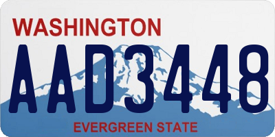 WA license plate AAD3448