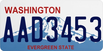 WA license plate AAD3453
