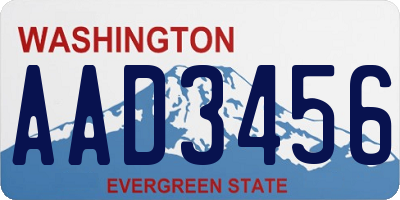 WA license plate AAD3456