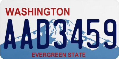 WA license plate AAD3459