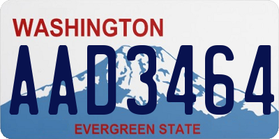 WA license plate AAD3464