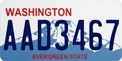 WA license plate AAD3467