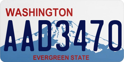 WA license plate AAD3470