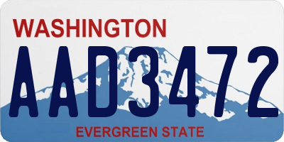 WA license plate AAD3472
