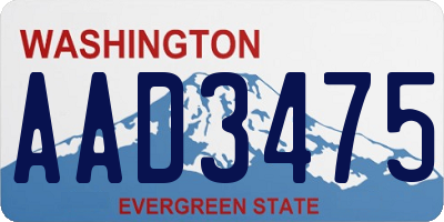 WA license plate AAD3475