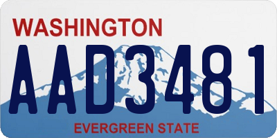 WA license plate AAD3481