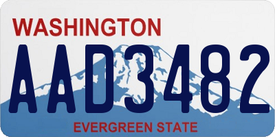 WA license plate AAD3482