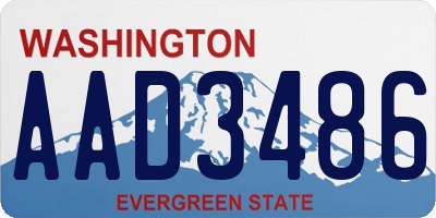 WA license plate AAD3486