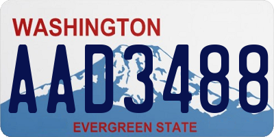 WA license plate AAD3488