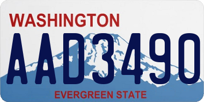 WA license plate AAD3490