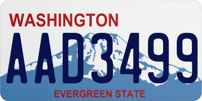 WA license plate AAD3499