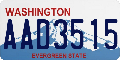 WA license plate AAD3515