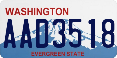 WA license plate AAD3518