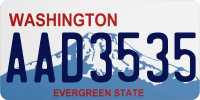 WA license plate AAD3535