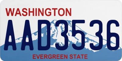 WA license plate AAD3536