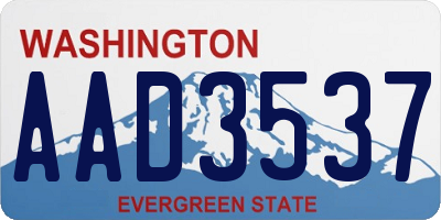 WA license plate AAD3537